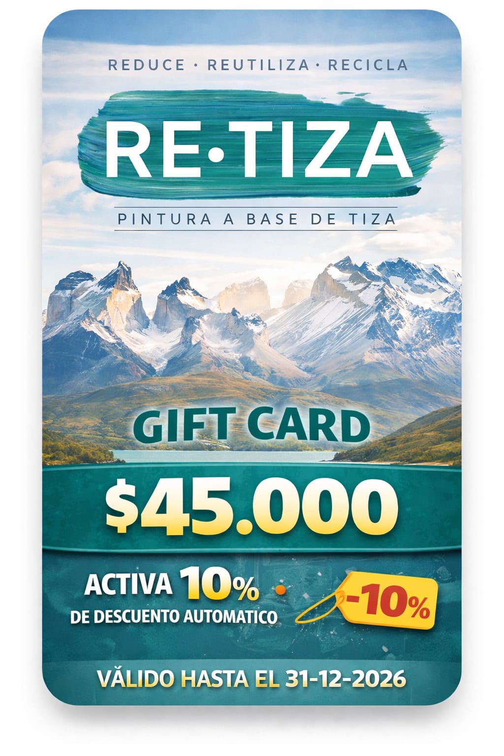 TARJETA GIFT CARD $45.000 CLP 💳 con un descuento de 10%