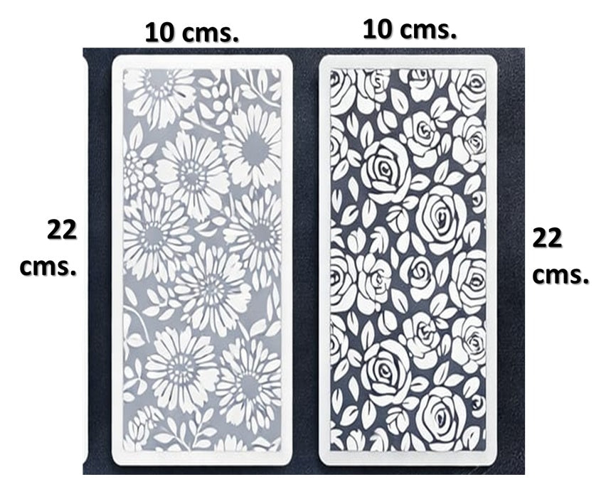 Plantilla- Stencil Pack de 2, modelo Árboles y Hojas 10 x 22 cms.