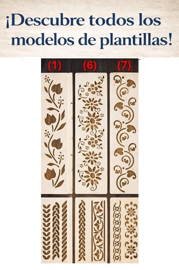 Plantilla- Stencil Pack de 2 formas aleatorias, modelo Temático 7, 5 x 15 y x 30 cms.