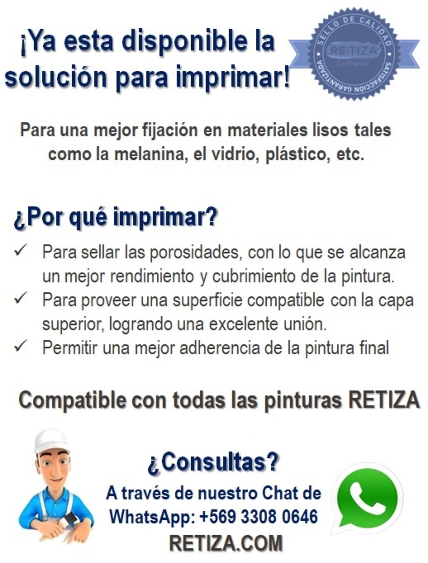 .Producto "IMPRIMANTE" para mejor fijación y adherencia