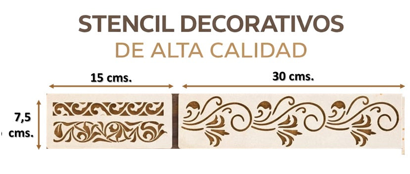 Plantilla- Stencil  Pack de 2, modelo Temático 7, 5 x 15 y  x 30 cms.