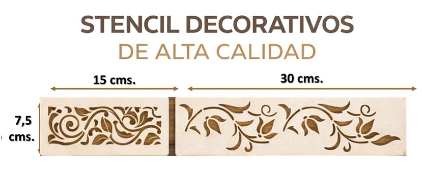 Plantilla- Stencil  Pack de 2, modelo Temático 7, 5 x 15 y  x 30 cms.