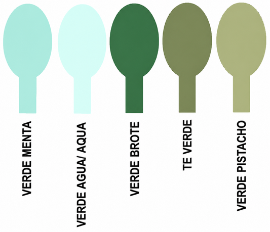 Tonos Verdes (Menta, Brote, Té verde y Pistacho)