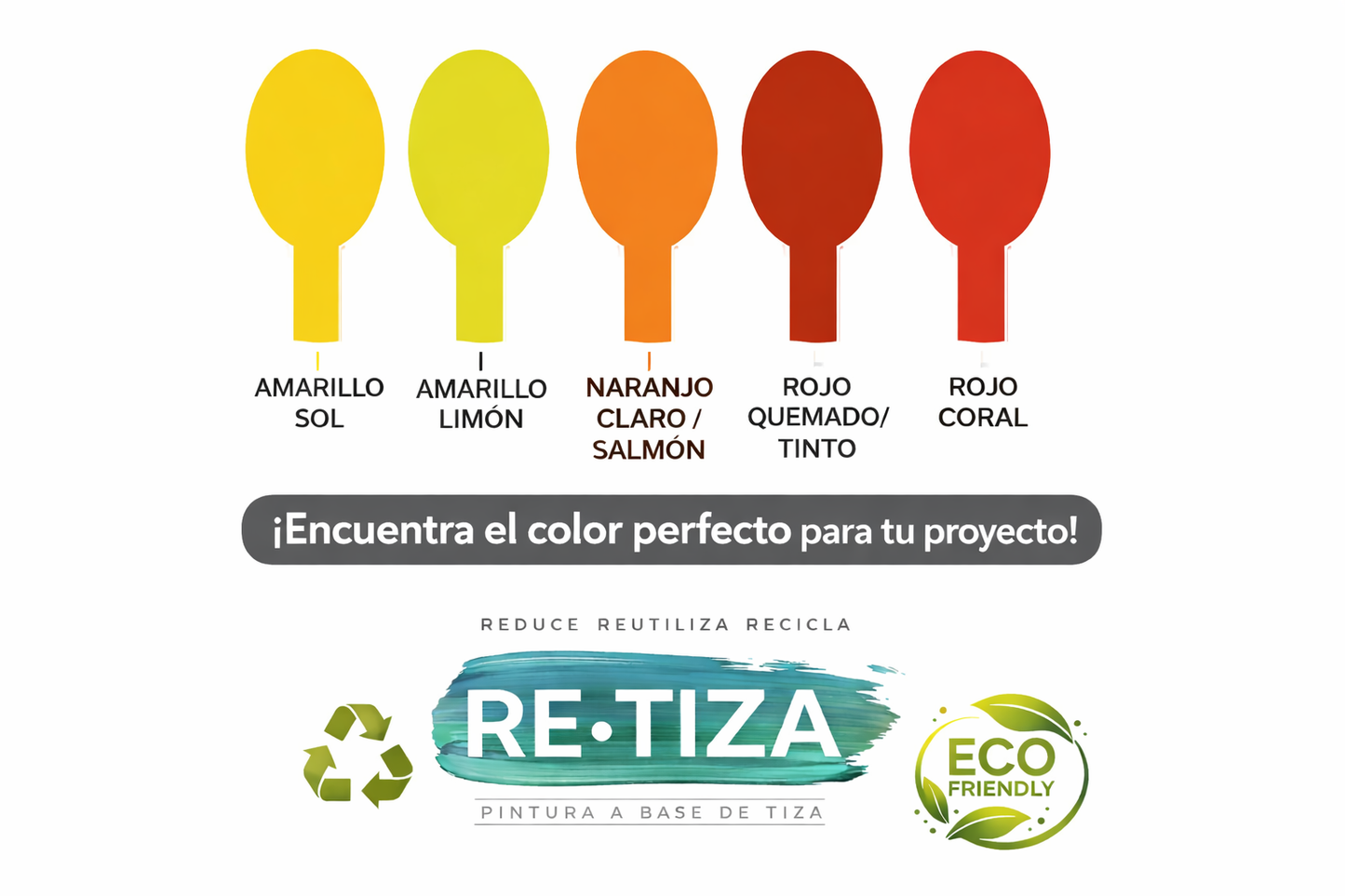 Tonos Rojos y Amarillos (Amarillo Sol y Limón, Naranjo Claro/Salmón, Rojo Tinto y Coral)