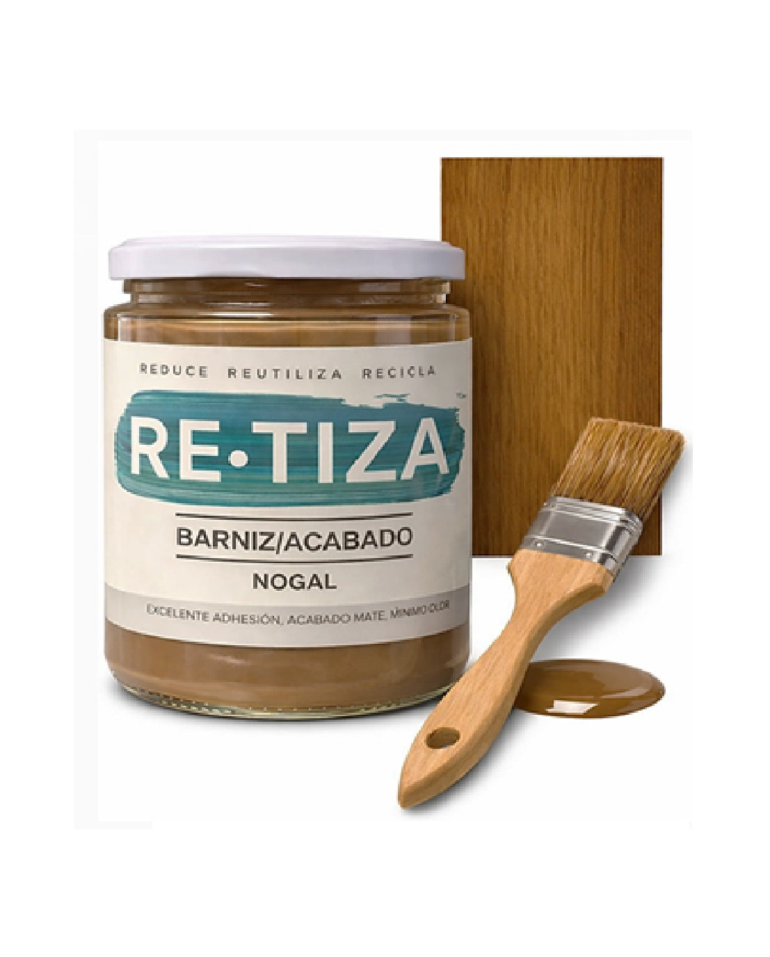 .NOGAL, BARNIZ/ Acabado Semi Mate base agua Ecológico