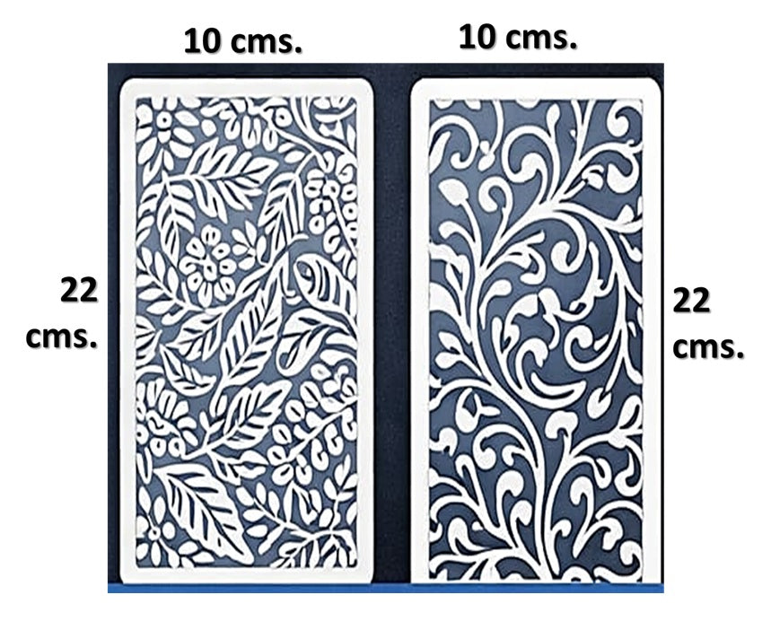 Plantilla- Stencil  Pack de 2, modelo Árboles y Hojas 10 x 22 cms.